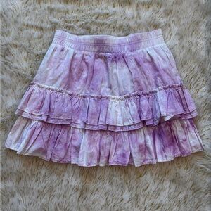 NWT Generation Love Athena Lilac Tie-dye Ruffled Mini Skirt, Size XS